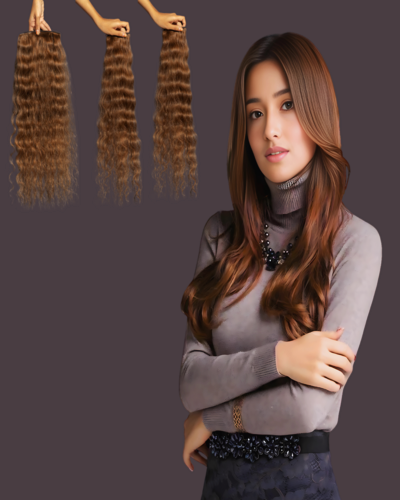 clip in hair extensions with model